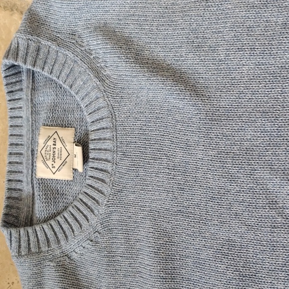 St Johns Bay Sweater Men Medium Light Blue Crewneck Casual Office Career School - Picture 3 of 8